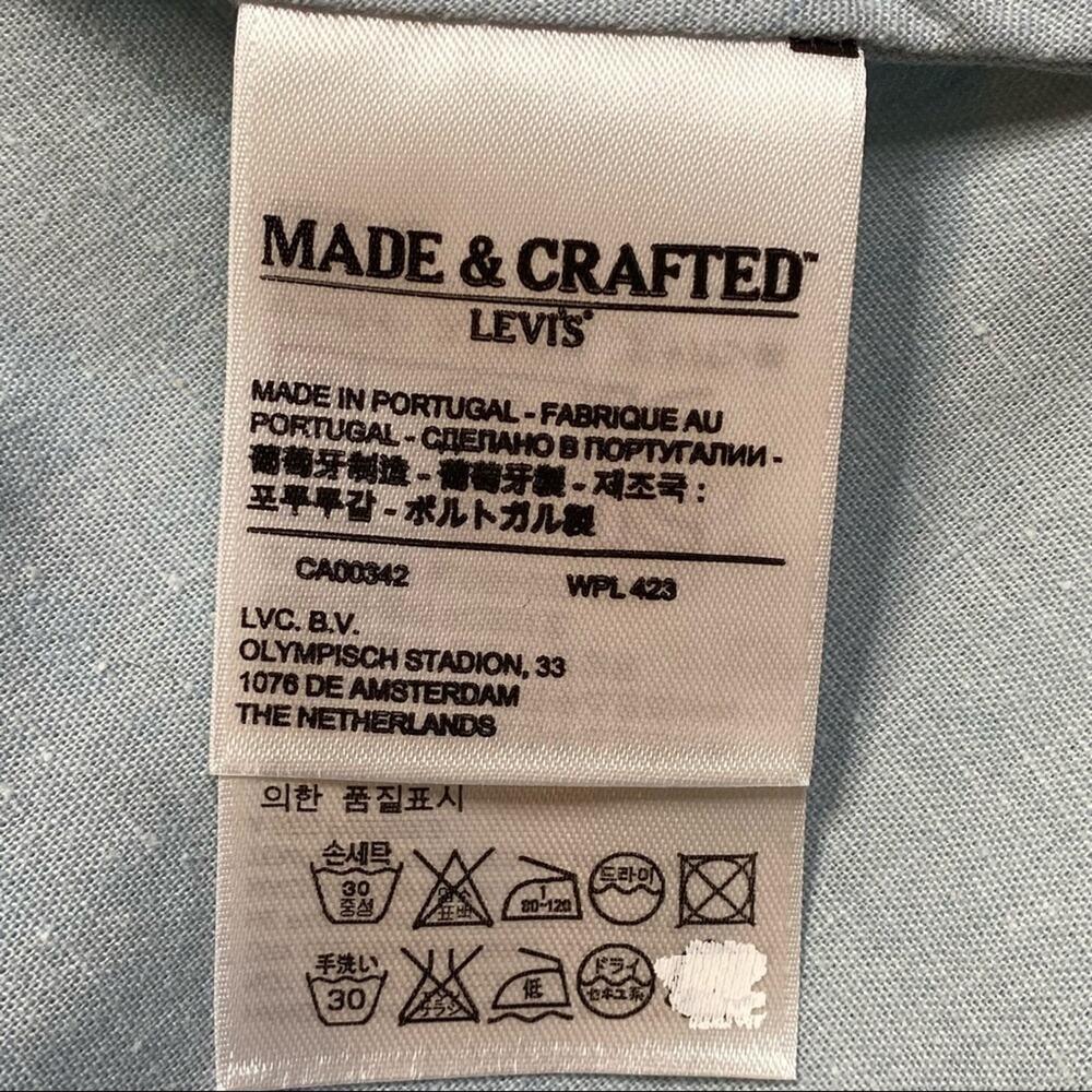 Levi’s Made and Crafted Chambray Splash Dress Womens Size 0 Blue with Pockets - Picture 12 of 14